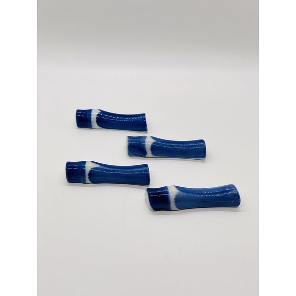 3" Ceramic Blue/White Japanese Chopstick Rests-Set of 4 - Picture 4 of 6